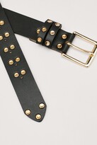 Thumbnail for your product : Nasty Gal Womens Faux Leather Studded Square Buckle Belt - Black - One Size