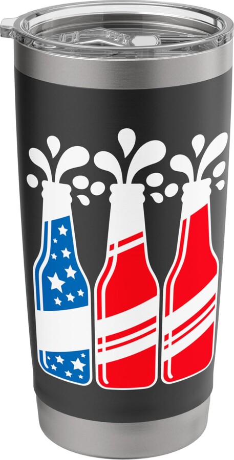 Patriotic Soda Bottles USA Independence Fourth Of July Patriotic Soda Bottle Splash Stainless Steel Insulated Tumbler