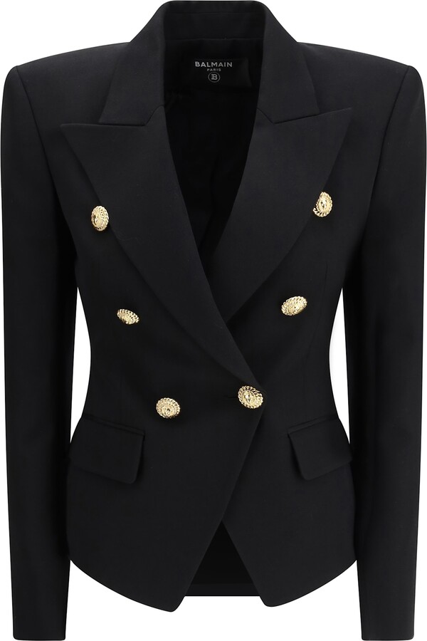 Balmain 6 Buttons Fitted Grain De Poudre Jacket
