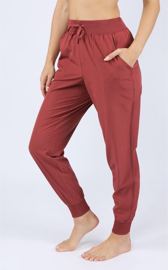 90 Degree By Reflex Womens Woven Side Pocket Joggers with Back