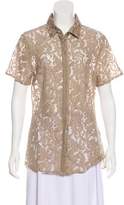 Thumbnail for your product : Burberry Lace Button-Up Top