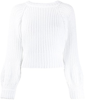 white cropped sweater