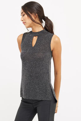 Oasis GLITTER HIGH NECK TOP [span class="variation_color_heading"]- Silver[/span]