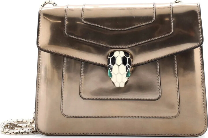 Bvlgari Pre-Owned Serpenti Forever Square Metallic Leather Small shoulder bag