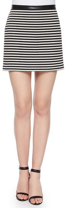 Alexander Wang T by Twisted Striped Mini Skirt