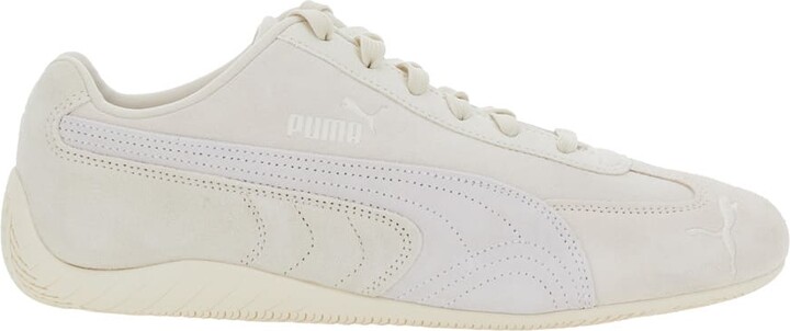 Puma 'speedcat Og' White Low Top Sneakers With Logo Lettering On The Side And Formstrip Detail On The Side In Leather Unisex