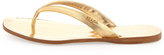 Thumbnail for your product : Prada Metallic Saffiano Flip-Flop, Gold