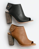 Thumbnail for your product : Cole Haan Wrey Peep-Toe Leather Bootie, Camello