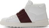 Thumbnail for your product : Valentino White & Burgundy High-Top Sneakers