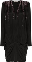 Thumbnail for your product : ATTICO V-neck crystal embellished mini dress