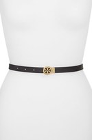 Thumbnail for your product : Tory Burch Mini Rotating Logo Studded Saffiano Leather Belt