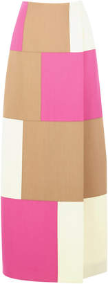 DELPOZO Patchwork Wool And Silk-Blend Maxi Skirt