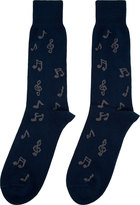 Thumbnail for your product : Paul Smith Navy Music Note Socks