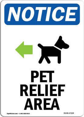 SignMission Pet Relief Area Sign