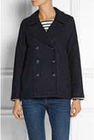 Thumbnail for your product : Petit Bateau Double-breasted wool-blend peacoat