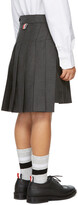 Thumbnail for your product : Thom Browne Kids Grey Super 120s Twill Pleated Skirt