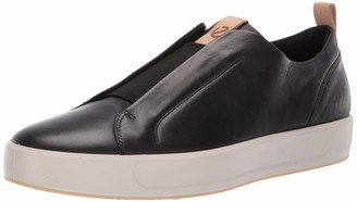 ecco mens black leather sneakers