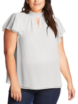 flutter sleeve plus size top