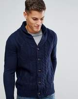 Thumbnail for your product : Brave Soul Shawl Neck Cardigan in Cable Knit