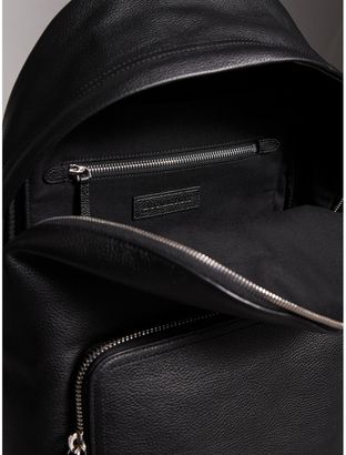 Burberry Grainy Leather Backpack, Black