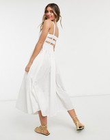 Thumbnail for your product : ASOS DESIGN cami midi sundress with raw edges in white