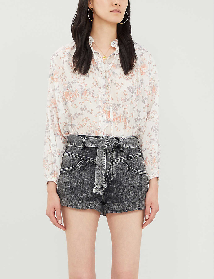 jean shorts with tie belt