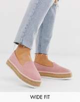 Thumbnail for your product : ASOS Design DESIGN Wide Fit Jenna suede espadrilles