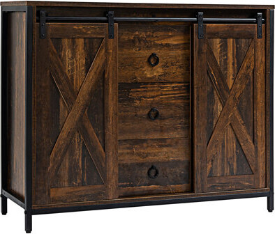 Ophelia & Co. Buffet Cabinet Sideboard with Sliding Barn Door