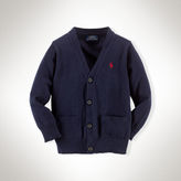 Thumbnail for your product : Ralph Lauren Suede-Elbow-Patch Cardigan