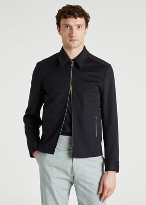 Paul Smith Men's Navy Wool-Cashmere Zip-Front Jacket