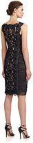 Thumbnail for your product : Search Results, Tadashi Shoji Ruched Inset Lace Dress