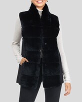 Thumbnail for your product : Gorski Reversible Rex Rabbit Vest with Wool Back and Belt