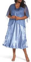 Thumbnail for your product : Komarov Plus Size Women's Tea-Length Dress With Capelet
