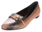 Thumbnail for your product : Alexander McQueen Skull-Embellished Python Loafers