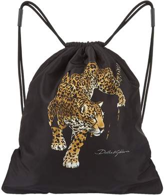 Dolce & Gabbana Jaguar Printed Drawstring Backpack