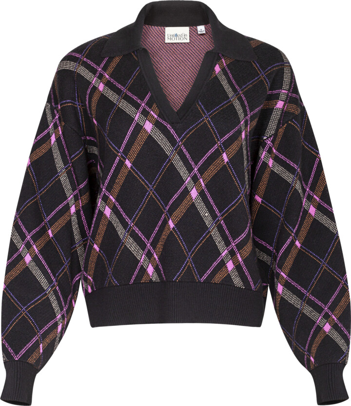 Untitled in Motion Plaid Collared Knit Polo