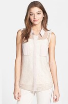 Thumbnail for your product : Halogen Sleeveless Lace Top (Regular & Petite)