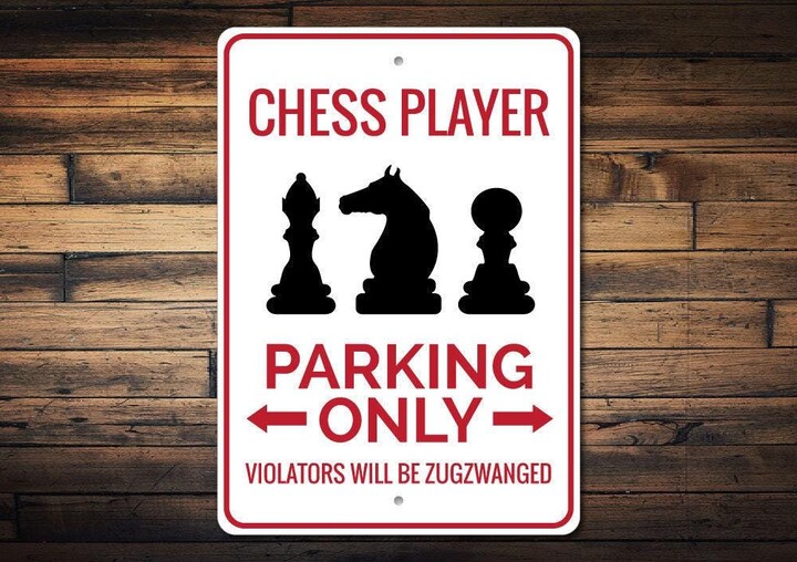 Chess Player Sign, Parking Piece Decor, Lover Gift, Quality Aluminum Decoration