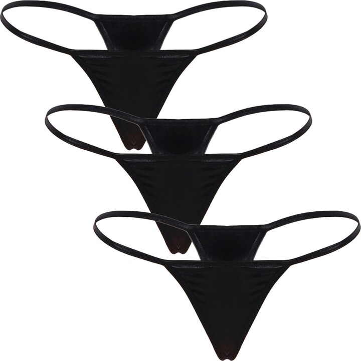 ohmydear Women High Rise G-String Thongs Sexy Micro Shiny T-Back Panties Woman G String Panties