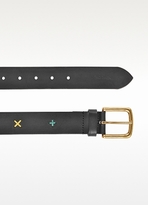 Thumbnail for your product : Paul Smith Black Leather Hand Stitch Men's Belt