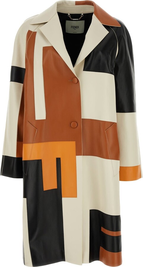 Multicolor nappa leather overcoat