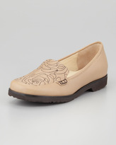 Thumbnail for your product : Taryn Rose Jennifer Floral-Stitched Loafer Flat