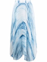 Thumbnail for your product : Dondup Asymmetrical Abstract-Pattern Pleated Skirt