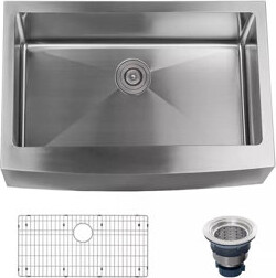 Miseno Stainless Steel 30" L x 21" W Farmhouse Kitchen Sink with Apron Front