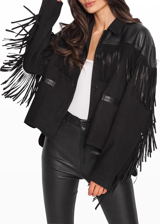 lamarque leather hooded jacket