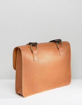 ASOS Made In England Leather Satchel In Tan