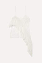 Thumbnail for your product : Philosophy di Lorenzo Serafini Asymmetric Shirred Embroidered Tulle Camisole