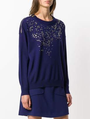 Moschino Boutique stars and studs trimmed sweater
