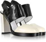 Thumbnail for your product : Jil Sander Black and Cream High Heel Slingback