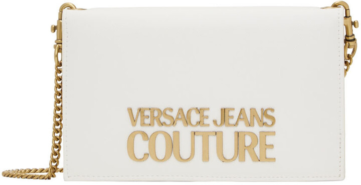 Versace Jeans Couture White Logo Shoulder Bag - ShopStyle
